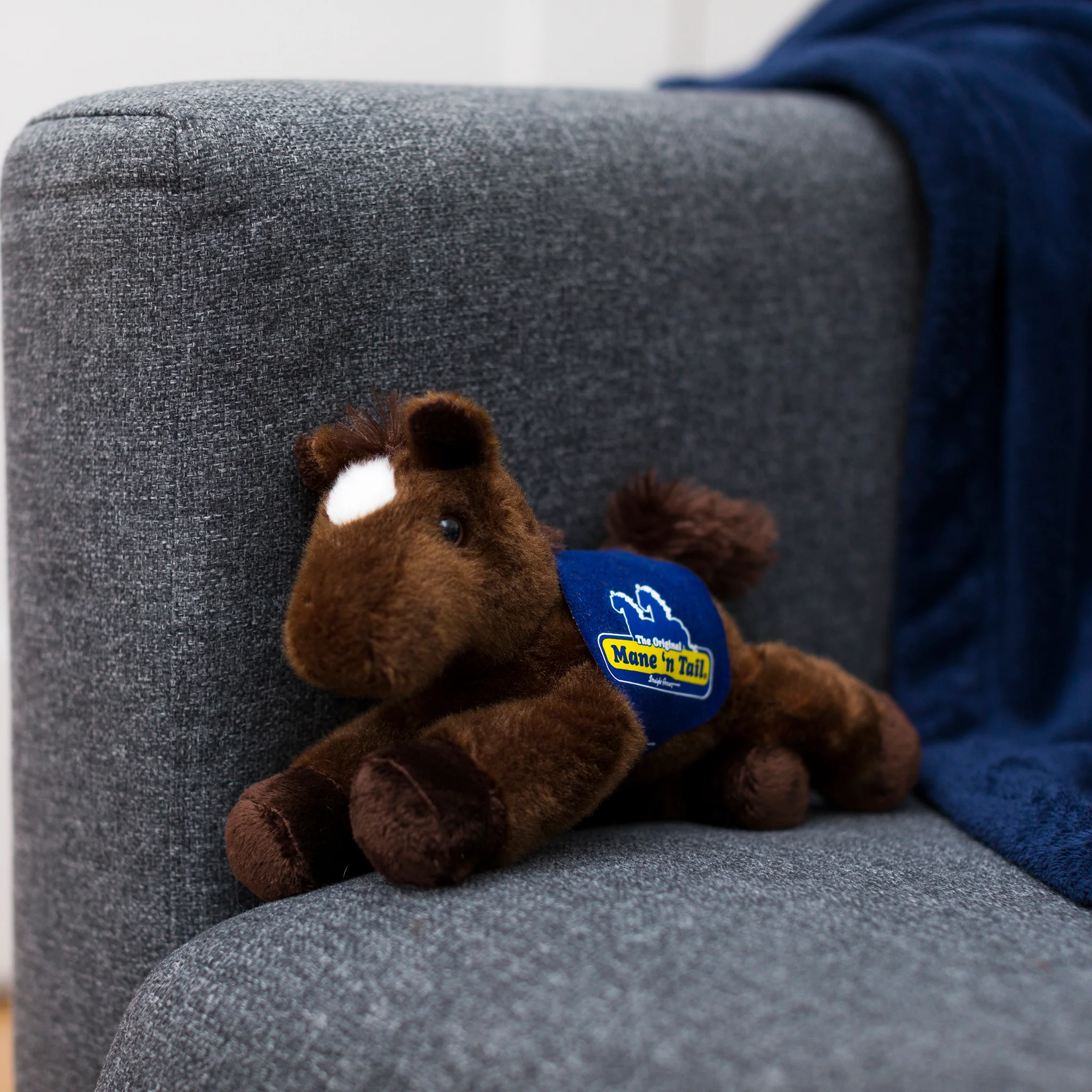 Chestnut Horse with Mane 'n Tail Blue Saddle - Image 3