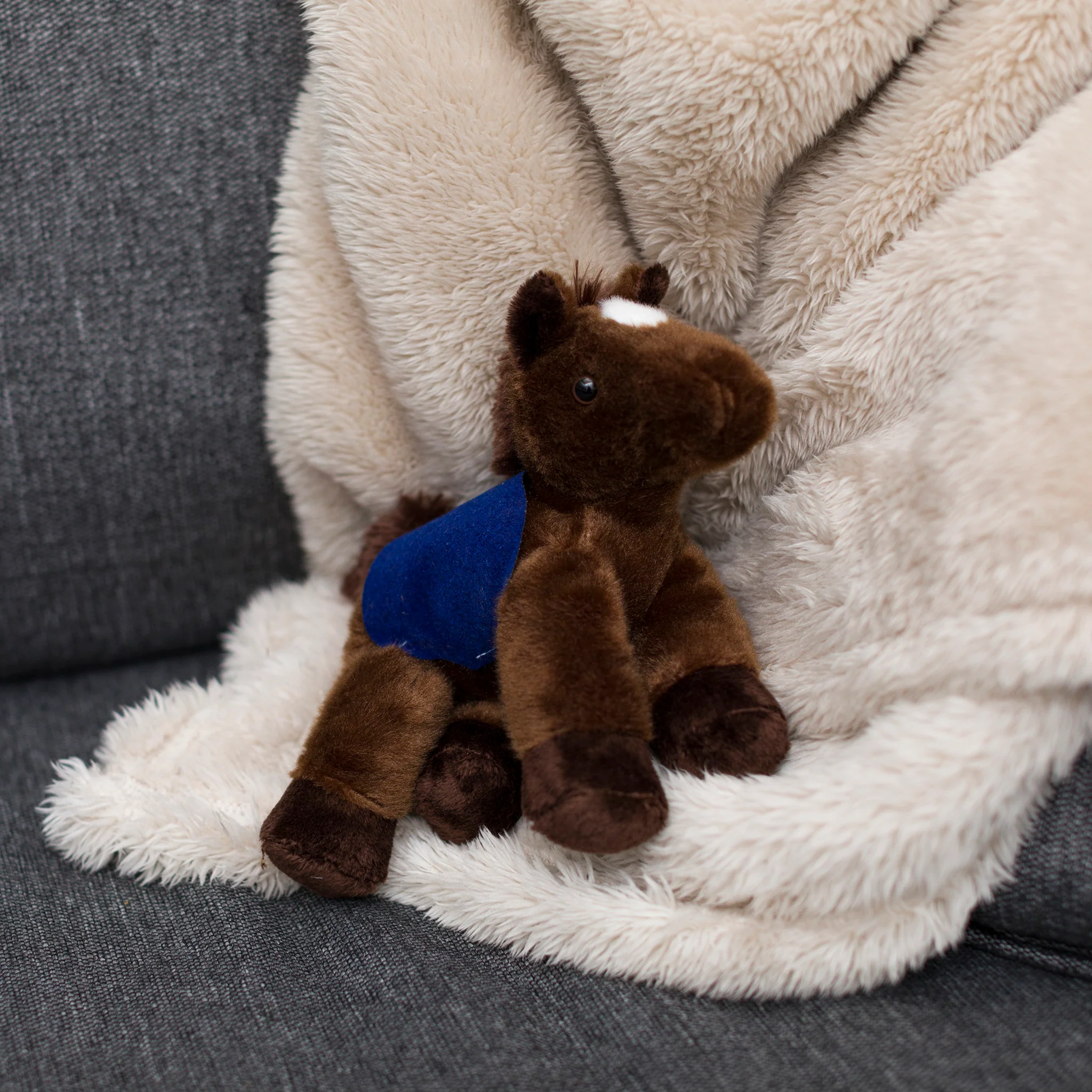 Chestnut Horse with Mane 'n Tail Blue Saddle - Image 4
